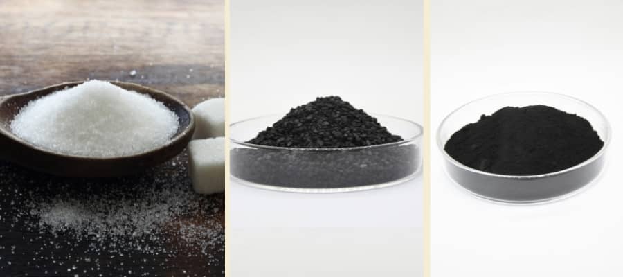 Activated carbon for decolorization of sweeteners